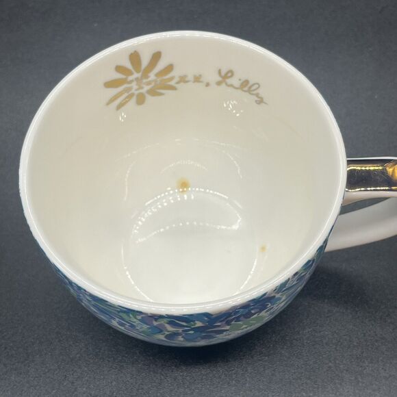 Lilly Pulitzer Coffee Tea Mug Blue Green Floral Beachy - Picture 5 of 6